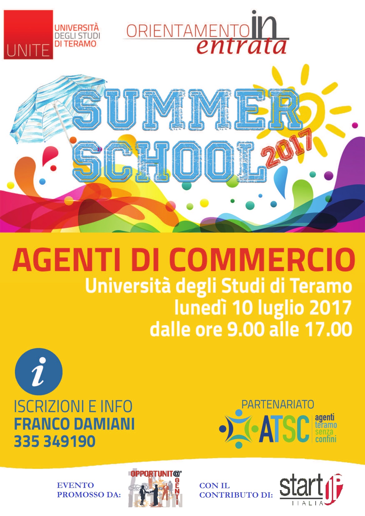 Università di Teramo:con ATSC “Summer School 2017” per agenti di commercio. Il programma